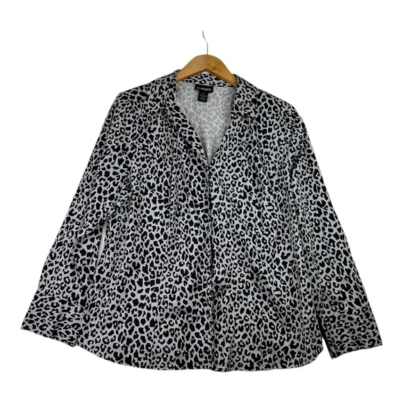 Lane‎ Bryant Leopard Print Button Down Shirt Size 20 - Picture 1 of 3